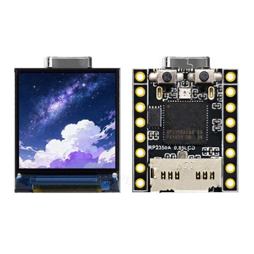 Para Raspberry Pi  2 RP2350  Placa de Desenvolvimento com Display LCD de 0,85 Polegadas, LED RGB/Slot /Giroscópio QMI8658 Sensor A