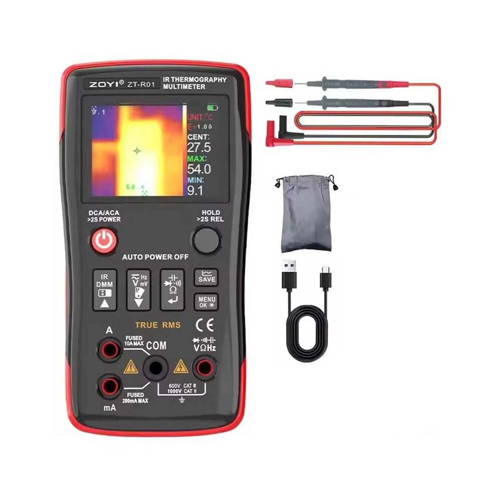 Zoyi R01 Integrated Thermal Multimeter: 240X240 Ir Resolution, High Precision, For Hvac And Floor Heating Diagnostics 4713464849486