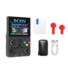 Console de Jeu Portable Rétro DC35V, 64 Go, Écran IPS 3,5 Pouces, Lecteur Vidéo de Poche, Compatible avec de 30 Émulateurs, Noir