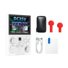 DC35V Retro Handheld Game Console 64GB 3.5Inch IPS Screen Portable Pocket Video Player Supports 30+ Emulators White