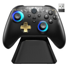 D05 Kabellose Controller-Ladestation für Gamepads (/Smartphone/Steam/TV/PC) mit Hall-Effekt-Joystick-Trigger, Schwarz
