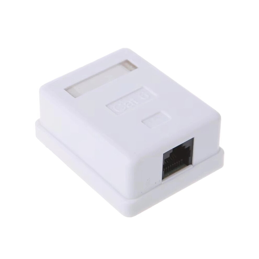 New Cat6 Rj45 8P8c Wall Coupler Jack Adapter Utp Unshielded Single Port Desktop Mount Box For Rj45 Module Socket For R11 White 6031306938982
