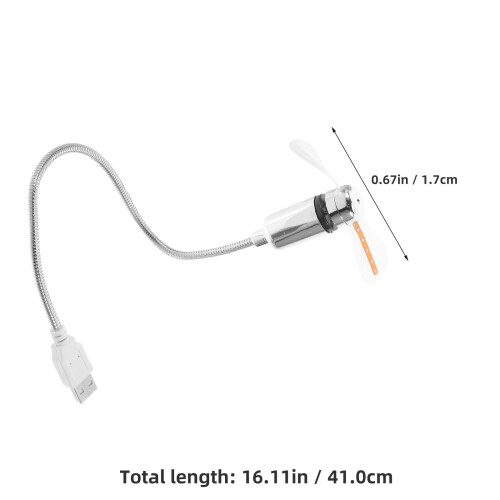 1Pack Pc Usb Fan Silver Circular Metal Plastic For Laptops Desktops Cooling Led Patterns Display 1