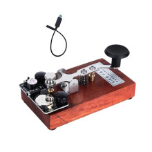 CW Morse Code Training Key Manual Telegraph Key with Sound & Light Feedback for Radio FM Telegram Radio Transmission Key