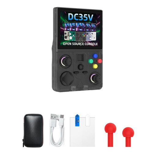 DC35V Retro Handheld Game Console 3.5Inch IPS Screen Pocket Video Player Replaceable Joystick Supports 30+ Emulators A