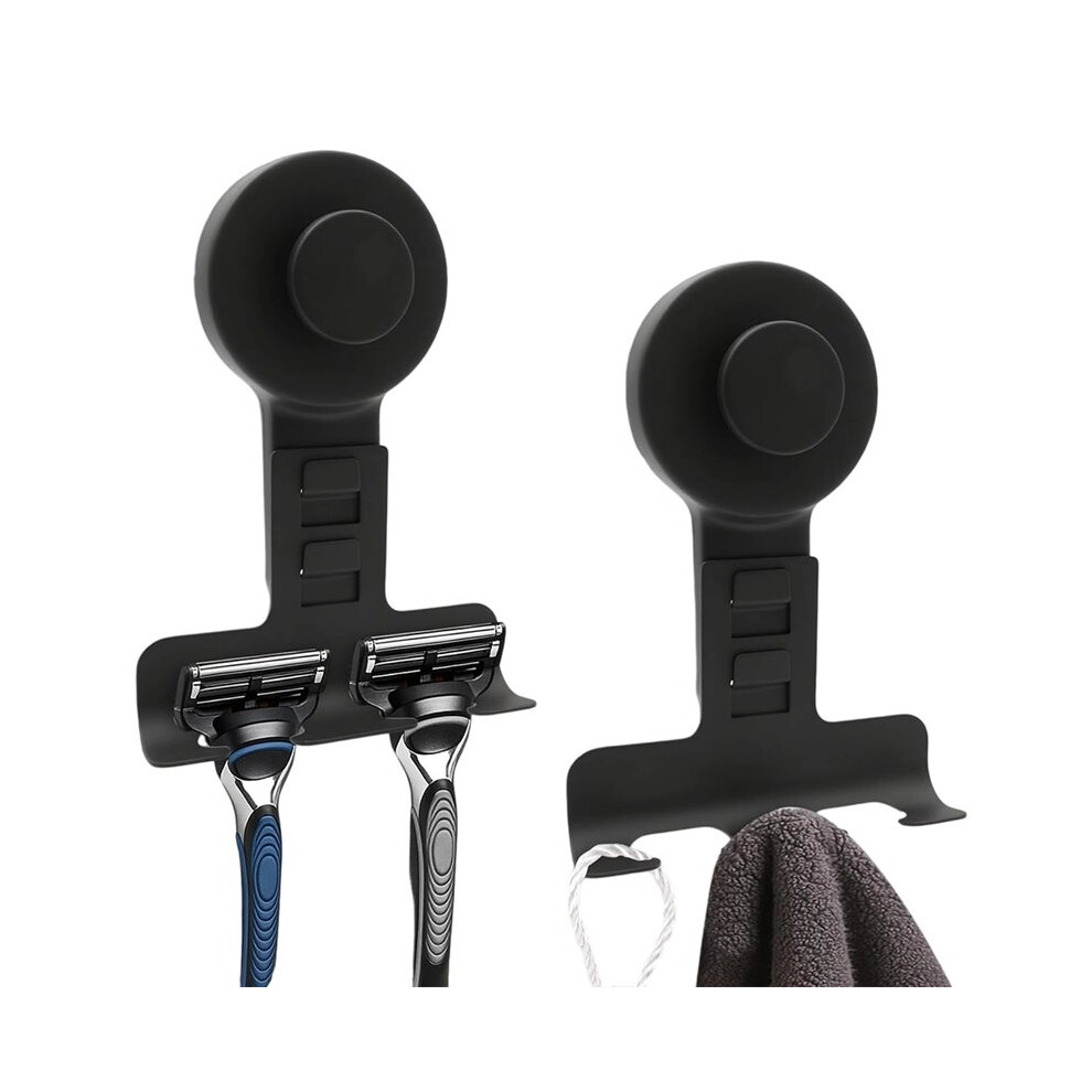 Tauoh 2Pcs Metal Suction Cup Shaver Holder For Shower Wall Removable And Reusable Shower Hooks