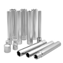 12PCS Deep Metric Socket Set 1/2 3/8-Inch Drive 6PT 8-10-12-13-14-15-16-17-18-19MM with 1/2 3/8-Inch Adapter