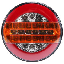4 Inch Trailer Dynamic Tail Light 24V LED Truck Brake Light LED Round Water Hamburger for Cars Boats Buses Caravans
