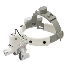 Lupa Binocular Médica com Luz LED, Lente de Aumento de 3,5x, Faixa de Cabeça Ajustável para Exame Clínico, Plugue Americano.