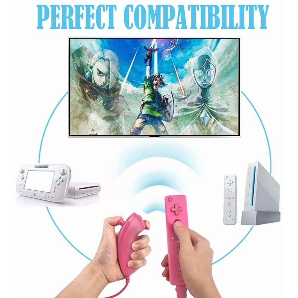 Wii Remote And Nunchuck Controller Set 2 Pack Pink 930306535145
