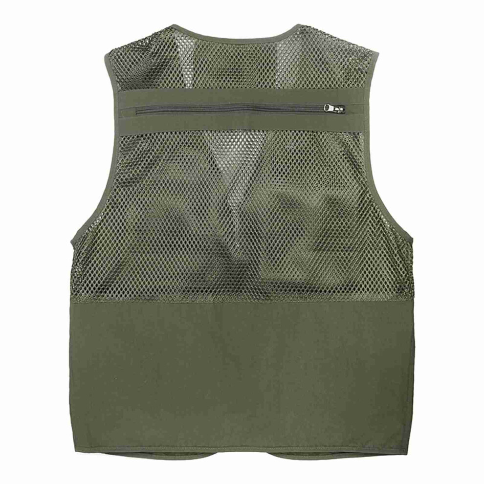 Fishing Vest Breathable Fishing Travel Mesh Vest With Zipper Pockets Summer Work Vest For Outdoor Activities 9313598037305