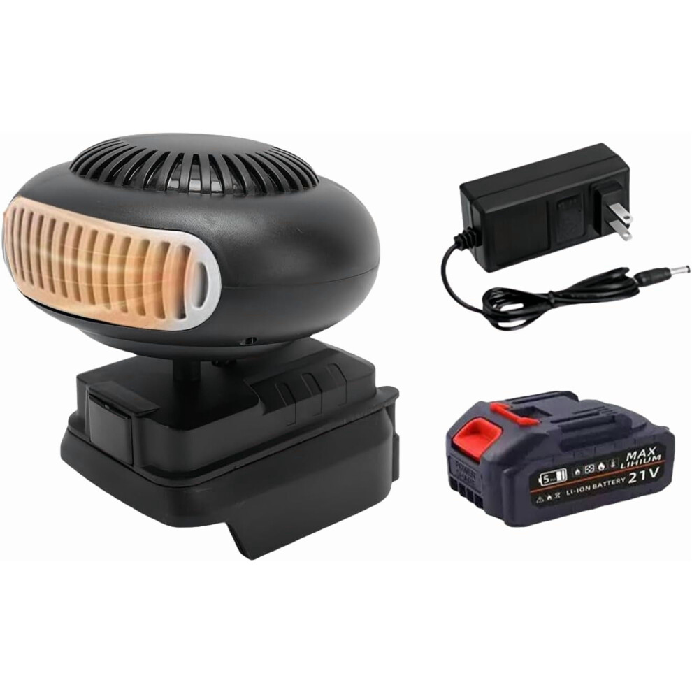 Portable Car Heater Fan, 1500Mah Battery, Dual Heat Settings, Dual Usb Ports, Defroster, Anti-Tilt Â Compatible With Cars, Office, Indoor Use 9180479312697