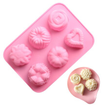 Moule à gâteau spécial Nouvel An ! Moule en silicone à fleurs, étoiles et amour, pour gâteaux, muffins, chocolats et biscuits. Décoration en