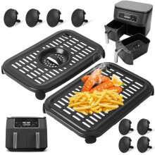Ninja Foodi DZ090/DZ201/DZ100 DualZone Air Fryer Replacement Parts – 2PCS Non-Stick Grill & Crisper Plates, Dishwasher Safe, Compatible with Ninja