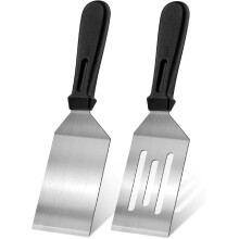 Metalliset lastat, 2 kpl, ruostumatonta terästä, lämmönkestävä kahva, 7,8", ihanteellinen jälkiruoille, pannukakuille, munille, paistolevyille