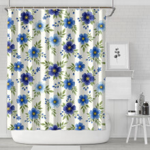 Zasłona prysznicowa Pioneer Flower z kwiatowym nadrukiem, 72" x 84", dekoracyjny zestaw zasłon prysznicowych do łazienki z 12 haczykami,