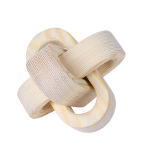 Wood Knot Boho 3 Link Chain Decor,Boho Farmhouse Wooden Knot Decorative Chain for Living Room Coffee Table Desk Shelf Beige