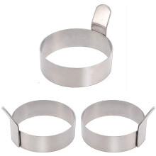 Egg Ring,3 Inch Stainless Steel Omelet Mold Pancake Ring Metal Kitchen Cooking Tool (3 Pack)
