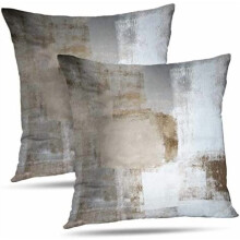 Housses de coussin décoratives marron 61 x 61 cm (lot de 2) carrées, idéales pour une décoration de style champêtre.