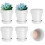 Conjunto de 6 vasos de barro branco com pires, 12,7 cm (5 polegadas) 1