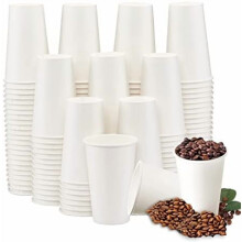 Gobelets à café jetables de 473 ml (16 oz), paquet de 180, gobelets en papier blanc de 473 ml (16 oz), pour boissons chaudes ou froides (eau, jus,