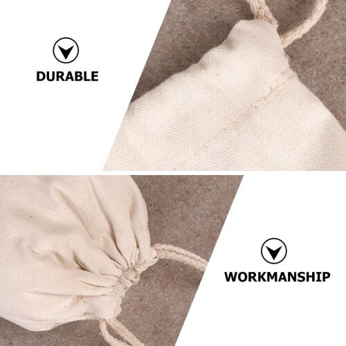 2Pcs Cotton Laundry Bags for College Students - Beige 2