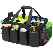 Extra-Large Cleaning Caddy with Handles – Large Capacity Tote for Tools & Products, Compatible with Home, Car & Housekeeping – Black