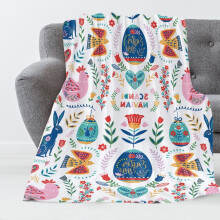 Couverture de Pâques duveteuse pour filles, plaid mignon avec œufs de Pâques, couverture douce et moelleuse, cadeau de Pâques confortable pour