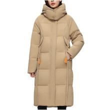 Dames winterjas met capuchon, losse pasvorm, middellange lengte, geïsoleerde jas met warme fleecevoering voor casual koud weer, kaki M