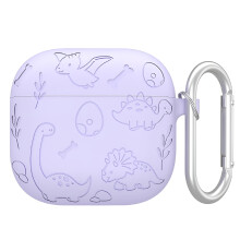Silikoninen suojakuori karabiinihaalla, söpö kotelo, joka on yhteensopiva AirPods4Gen-kuulokkeiden kanssa (2024Purple)
