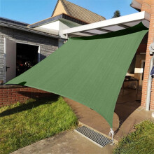 Voile d'ombrage rectangulaire verte de 2,62 m x 3,23 m, imperméable