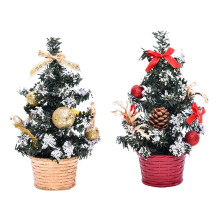 Mini Artificial Christmas Trees Set 2 pcs 20cm Red and Gold