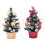 Mini Artificial Christmas Trees Set 2 pcs 20cm Red and Gold 1