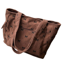 Large Capacity Corduroy Handbag for Women Shopping Bag Casual Handbags Practical Shoulder Bag for Everyday Use