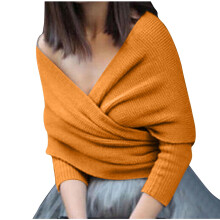 Cachecol de tricô aconchegante com mangas, estilo suéter/manta de crochê, ideal para outono e inverno (GL2004)