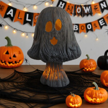 Halloween Mush-room Lamp Figurine With Dark Theme, Glowing Fungi Decor For Nighttime, Home Party Decoration Tabletop Display Indoor Ambiance