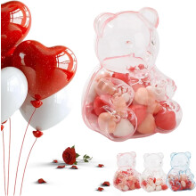 Lot de 12 boîtes à bonbons gélifiés roses pour la Saint-Valentin – Boîtes à bonbons transparentes et réutilisables, idéales pour les