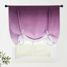 Rideaux thermiques occultants à 100 %, 107 x 160 cm, store romain ballon violet ombré, passe-tringle et attaches, compatible avec les petites