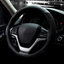 JINYUN - Stuurwielhoes van microvezelleer voor auto, vrachtwagen, SUV, 15 inch (zwart)