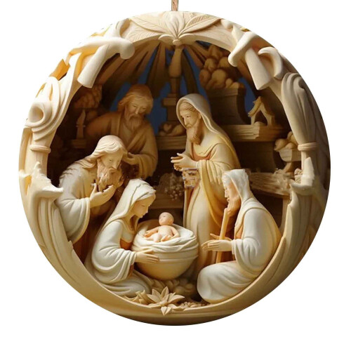 Julkrubba prydnad religiös julgransdekoration