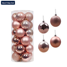24Pcs Christmas Balls Christmas Tree Ornaments Pendent Hanging Balls - Christmas Decorations Balls for Home Holiday Party 1.57" Rose Gold