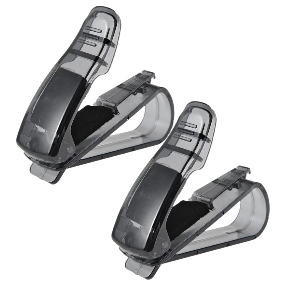 2Pcs Glasses Holder For Car, Sunglass Visor Clip Sunglasses Eyeglass Holder Car Auto Reading Glasses, Easy Access, Quick Install, Strong Grip, Black 9496895078858