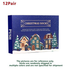 Calendrier de l'Avent 2025 : 12 paires de chaussettes pour femmes et hommes, cadeau idéal pour Noël.