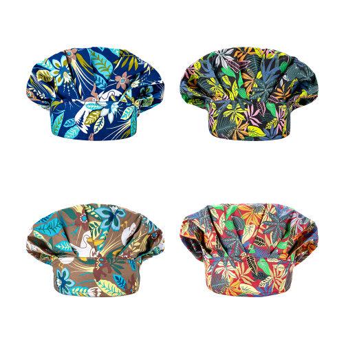 " 4 Pack Bouffant Caps,Working Hats with Sweatband and Elastic String and Toggle Adjustment,One Size Fit All"
