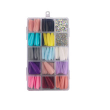 DESIGNICE 602 Faux ongles, ongles à pression très compatibles, résistants à la casse, styles variés, pour femmes, Style 2, multicolore