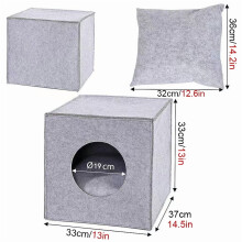 Cat Bed Cube House Warm Felt Nest Foldable Portable Carrier