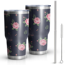 Ποτήρι Pioneer με floral εκτύπωση, διπλό τοίχωμα, 30oz