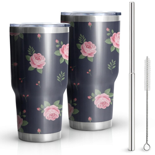 Ποτήρι Pioneer με floral εκτύπωση, διπλό τοίχωμα, 30oz