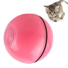 MesaSe LED-kattbollsleksak, 360 självroterande, USB-laddningsbar, jaktinstinktstimulator (rosa)