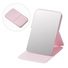 Mini Folding Mirror with Stand for Travel, Camping, and Home Use, Adjustable and Ultrathin